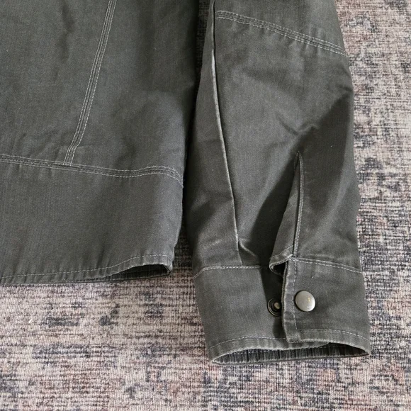 Kuhl Burr Jacket Mens XXL Gray Olive Green Zip-up Waxed Canvas Gunmetal Sty 1052 - Picture 12 of 13